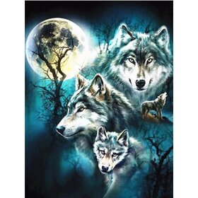 Diamond Painting Loups 05 (taille et forme des pierres au choix)