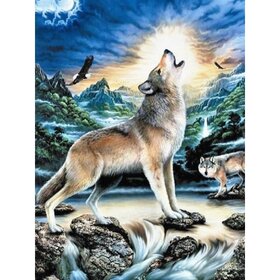 Diamond Painting Loups 07 (taille et forme des pierres au choix)