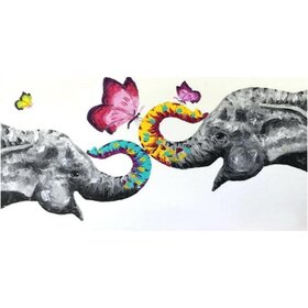 Diamond Painting Deux éléphants 02 (taille et forme des pierres au choix)