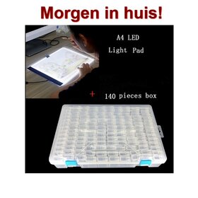 Diamond Painting Boîte de tri 140 emplacements style TicTac + Lightpad A4