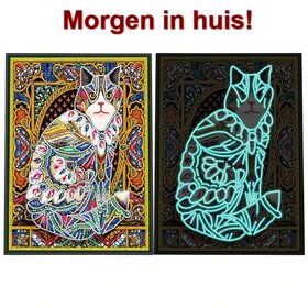 Diamant Peinture Phosphorescent Chat 25x35cm