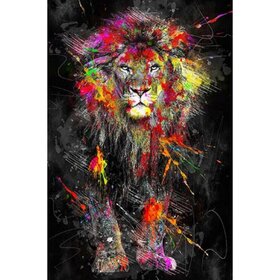 Diamond Painting Lion Graffiti 02 (taille et forme des pierres au choix)
