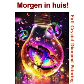 Crystal Diamond Painting Papillon dans la lampe 01 30x40cm