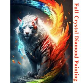 Crystal Diamond Painting Tigre coloré 02 (taille au choix)