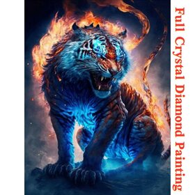 Crystal Diamond Painting Tigre coloré 04 (taille au choix)
