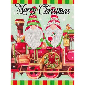 Diamond Painting Gnomes de Noël dans le train (taille et forme des pierres de votre choix)