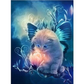 Diamond Painting Papillon Chaton (taille et forme des pierres de votre choix)