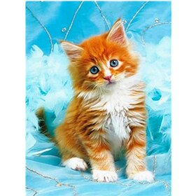 Diamond Painting Petit Chat Rouge (taille et forme des pierres de votre choix)