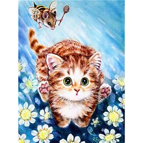 Diamond Painting Chat et Souris (taille et forme des pierres de votre choix)