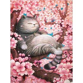Diamond Painting Chat parmi les fleurs en fleurs (taille et forme des pierres de votre choix)
