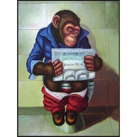 Diamond Painting Singe de Toilette (taille et forme des pierres de votre choix)