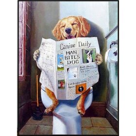 Diamond Painting Toilette Chien Golden Retriever (taille et forme des pierres de votre choix)