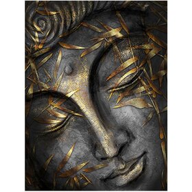 Diamond Painting Bouddha Noir Or