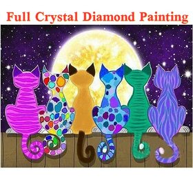 Crystal Diamond Painting 6 chats d'affilée (taille de votre choix)