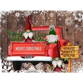 Diamond Painting Gnomes de Noël dans une voiture