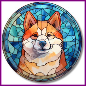 Diamond Painting Chien en vitrail - Akita 01