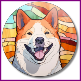 Diamond Painting Chien en vitrail - Akita 04