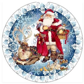 Diamond Painting Noël - Père Noël avec renne dans un cercle