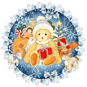 Diamond Painting Noël - Mignon petit ours dans un cercle