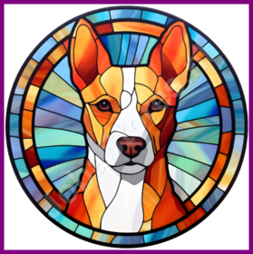 Diamond Painting Vitrail Chien - Basenji 01
