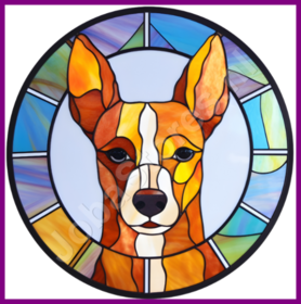 Diamond Painting Vitrail Chien - Basenji 02