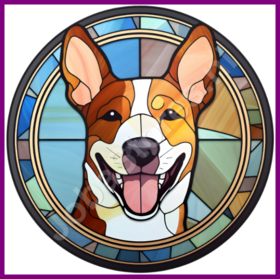 Diamond Painting Vitrail Chien - Basenji 03
