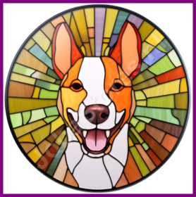 Diamond Painting Vitrail Chien - Basenji 04