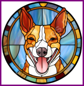 Diamond Painting Vitrail Chien - Basenji 05