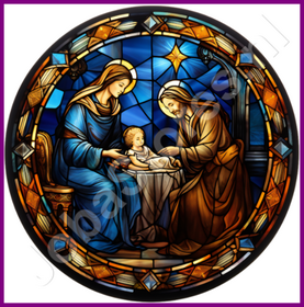 Diamond Painting Vitraux de Noël Figures Bibliques 03