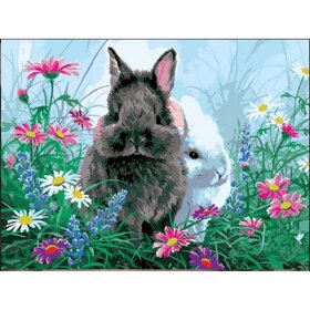 Diamond Painting Lapin Noir et Blanc