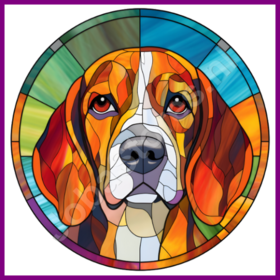 Diamond Painting Vitraux Chien - Beagle 01