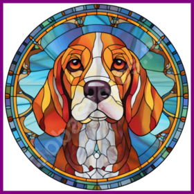 Diamond Painting Vitraux Chien - Beagle 02