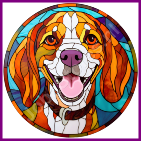 Diamond Painting Vitraux Chien - Beagle 04