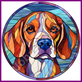 Diamond Painting Vitraux Chien - Beagle 05