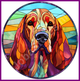 Diamond Painting Vitraux Chien - Chien de Saint-Hubert 05