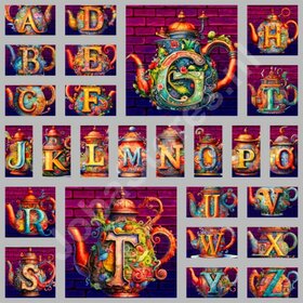 Diamond Painting Alphabet Théière