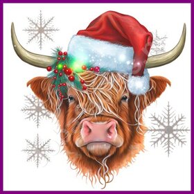 Diamond Painting Écossais des Highlands Noël 03