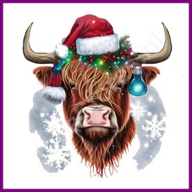 Diamond Painting Écossais des Highlands Noël 04