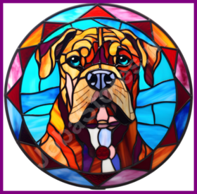Diamond Painting Vitrail Chien - Boxer 01