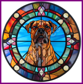 Diamond Painting Vitrail Chien - Boxer 02