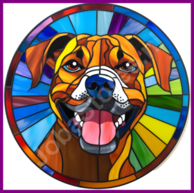 Diamond Painting Vitrail Chien - Boxer 03