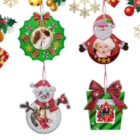 Diamond Painting Décoration de Noël Cadres Photo Set 001 (4 pièces)
