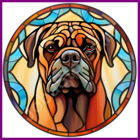 Diamond Painting Vitraux Chien - Bullmastiff 02