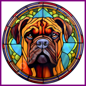 Diamond Painting Vitraux Chien - Bullmastiff 04