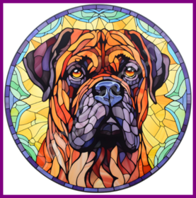 Diamond Painting Vitraux Chien - Bullmastiff 05