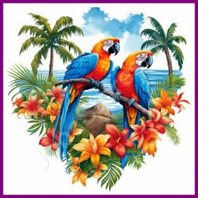 Diamond Painting Perroquet Ara 08