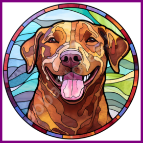 Diamond Painting Chien en vitrail - Chesapeake Bay Retriever 02