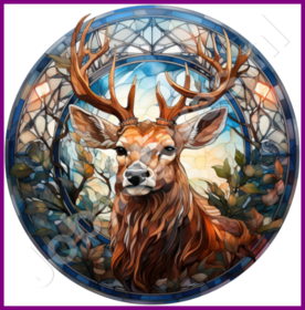 Diamond Painting Vitraux de Noël Renne 02