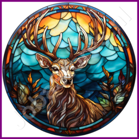 Diamond Painting Vitraux de Noël Renne 03