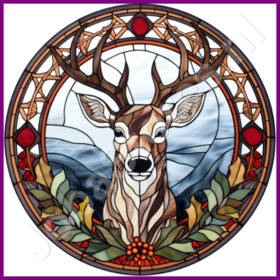 Diamond Painting Vitraux de Noël Renne 06